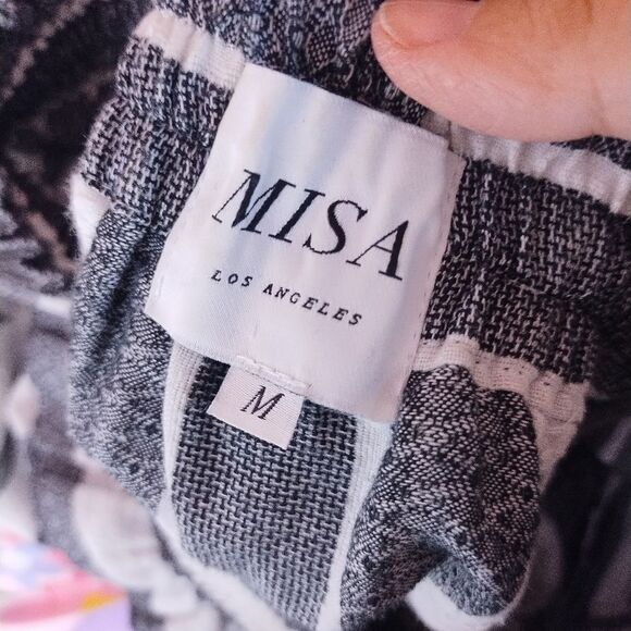 Misa Los Angeles| Striped Ruffle Sleeve Mini Dress Medium - Picture 7 of 8